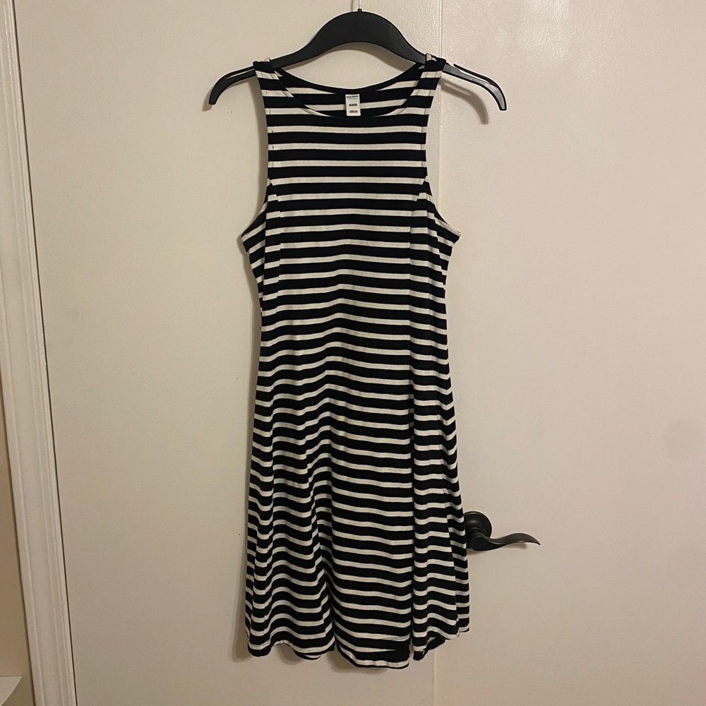 Old Navy Black and White Stripe Dress